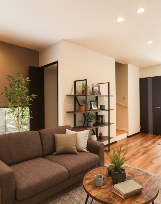 落ち着きのある空間で家族と寛げる